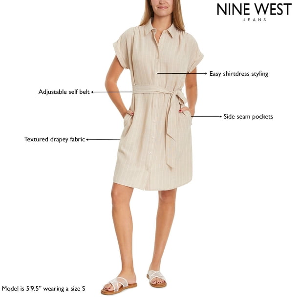 NINE West SHIRT DRESS - Khaki 2X:- Khaki - Online Only, 2X