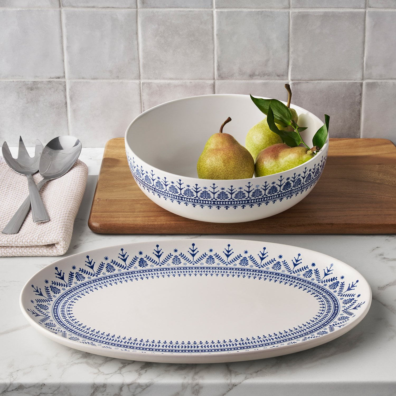 Member's Mark 2-Piece Stoneware Holiday Serveware Set - Samsclub.com