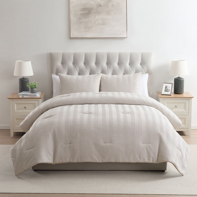 VCNY Home Herringbone 3-Piece Microfiber Comforter Set, Assorted Sizes