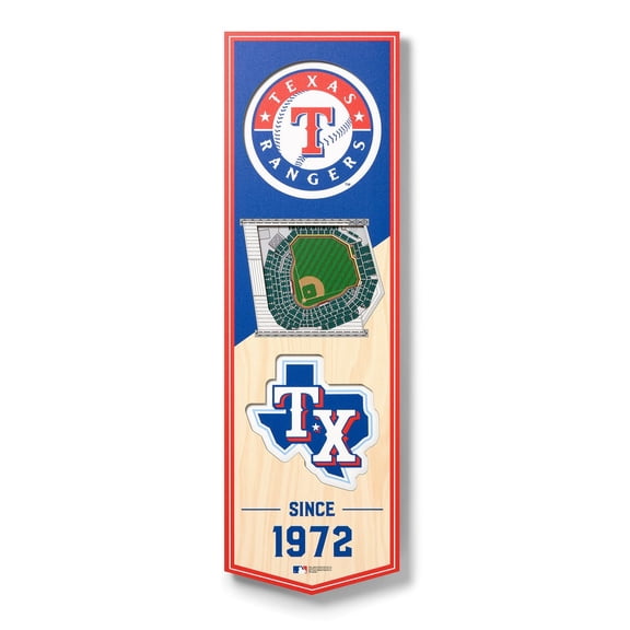 YouTheFan MLB 6"x19" 3D Stadium View Banner, Assorted Teams