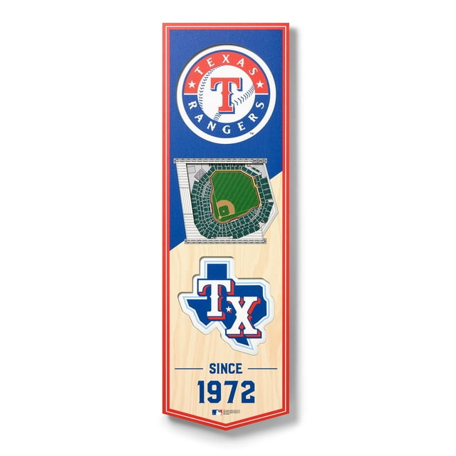 YouTheFan MLB 6"x19" 3D Stadium View Banner, Assorted Teams