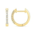 thumbnail image 3 of 0.10 CT. T.W. Diamond Petite Hoop Earrings in 14K Gold, 3 of 5