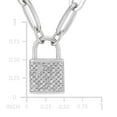 thumbnail image 5 of Sterling Silver 0.29 CT T.W. Diamond Padlock Paperclip Necklace, 5 of 9