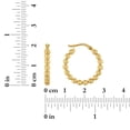 thumbnail image 6 of Diamond cut Bead Hoop Earrings in 14K Yellow Gold, 6 of 6