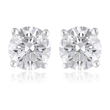 Lab Created Round Cut Diamond Stud Earrings
