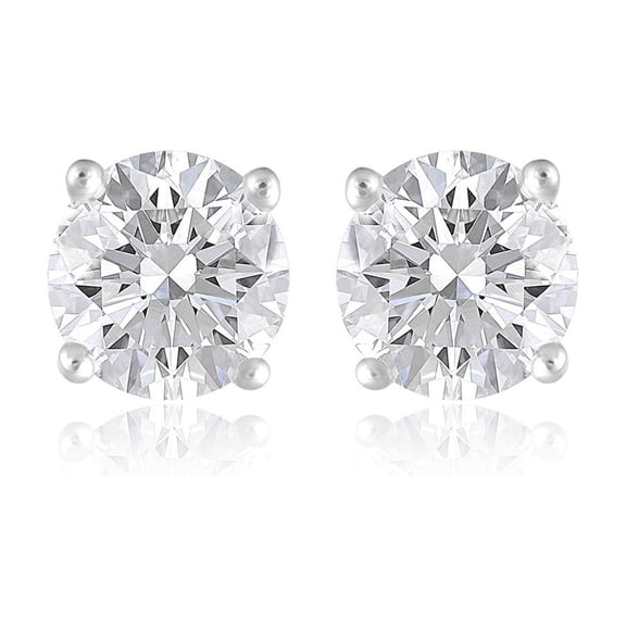 Lab Created Round Cut Diamond Stud Earrings