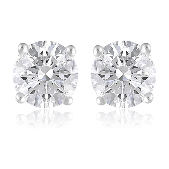 Lab Created Round Cut Diamond Stud Earrings