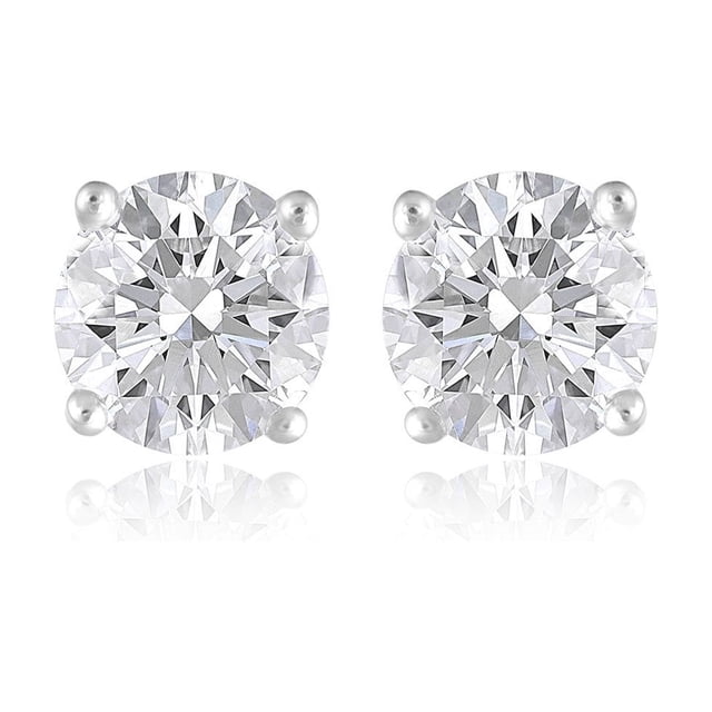Lab Created Round Cut Diamond Stud Earrings