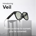 thumbnail image 3 of CHAMELO Lifestyle Veil Slider HVL Cat-Eye Smart Sunglasses, Glossy Black Frame with Smoke Lenses | Adjustable Electronic Tint, Fashion Lifestyle Eyewear, Polarized UV Protection, 3 of 9