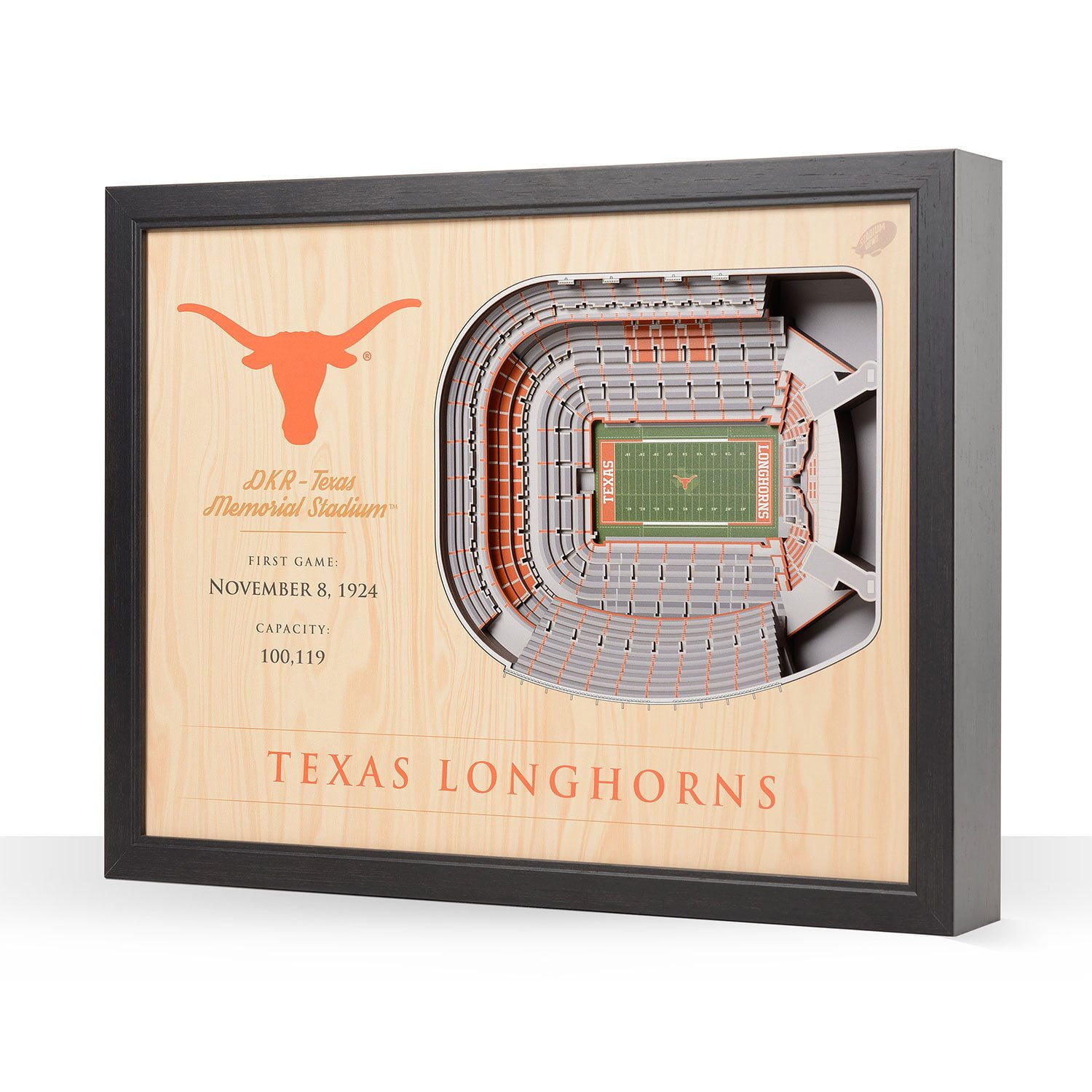 YouTheFan Texas Longhorns 25-Layer Football Stadium View 3D Wall