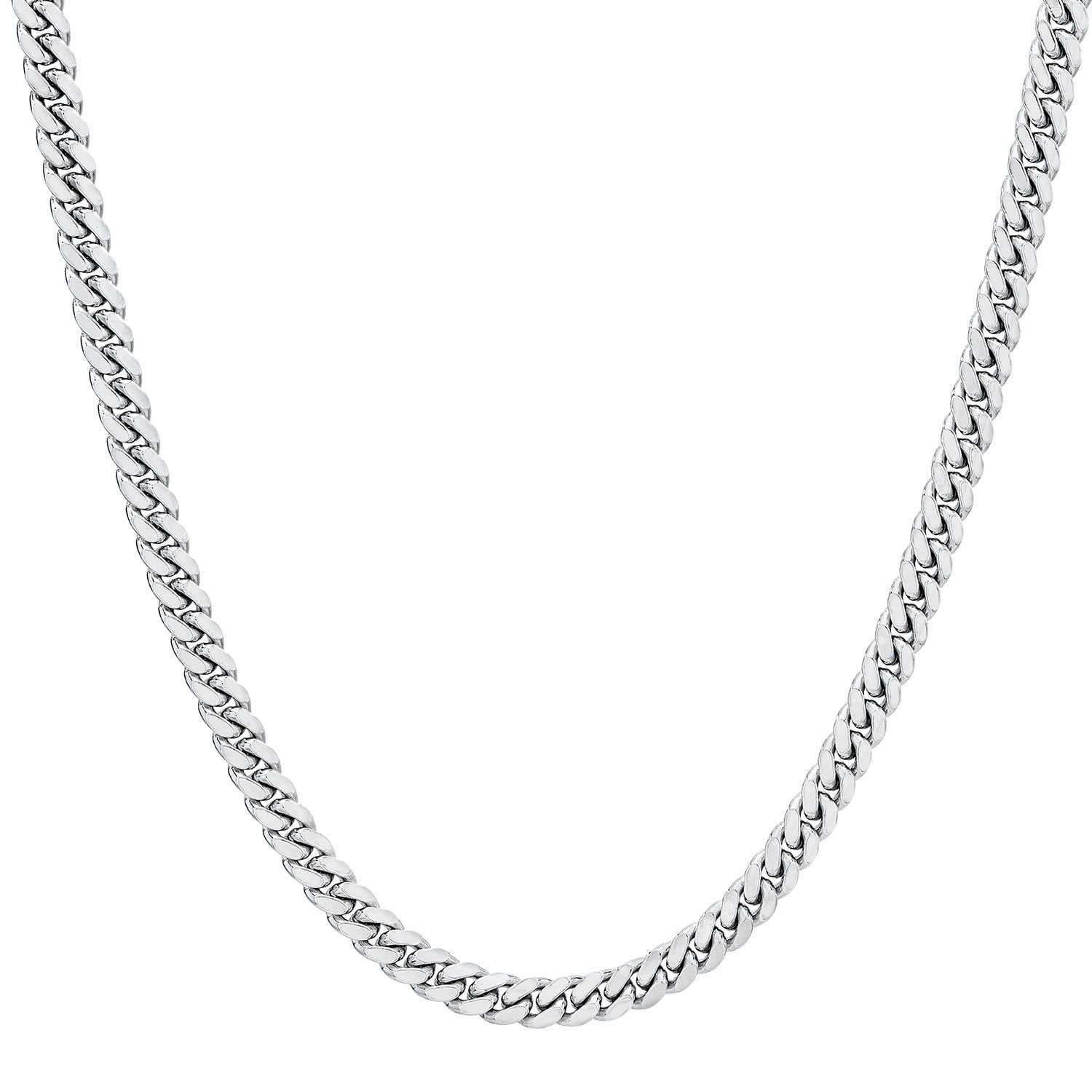 5mm Solid Cuban Chain in Sterling Silver 22