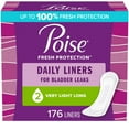 thumbnail image 1 of Poise Incontinence Daily Liners for Women, Very Light Long, 176 ct., 1 of 9
