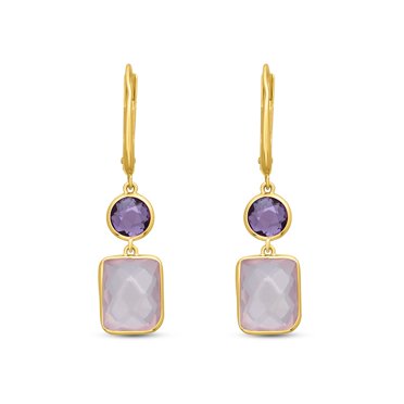 Multi-Gemstone Dangle Earrings in 14K Gold