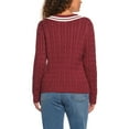 thumbnail image 3 of Lands' End Women's V-Neck Cable Sweater, 3 of 5