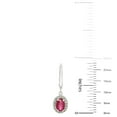 thumbnail image 5 of Oval Cut Genuine Gemstone and 0.16 CT. T.W. Diamond Dangle Earrings in 14K Gold, 5 of 5