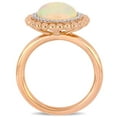 thumbnail image 5 of Ethiopian Blue Opal and Diamond Accent Double Halo Cocktail Ring in 14K Gold, 5 of 6