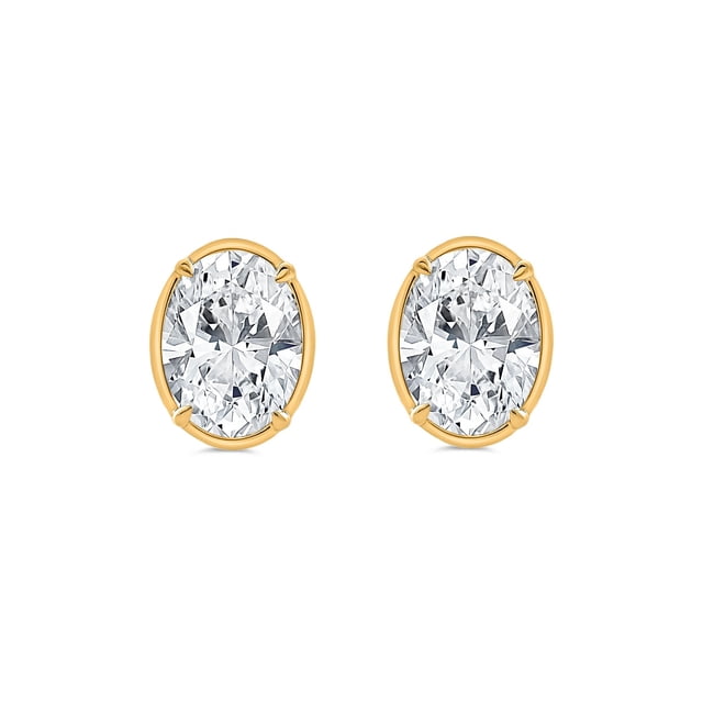 Lab Created Fancy Cut Diamond Stud Earrings in 14K Gold