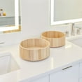thumbnail image 7 of iDesign Set of 2 Natural Paulownia Wood Tall Turntable Organizers, 11" x 4" x 11”, 7 of 10