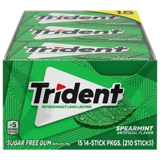 Trident Sugar-Free Chewing Gum, Spearmint, 14 pcs., 15 pk.