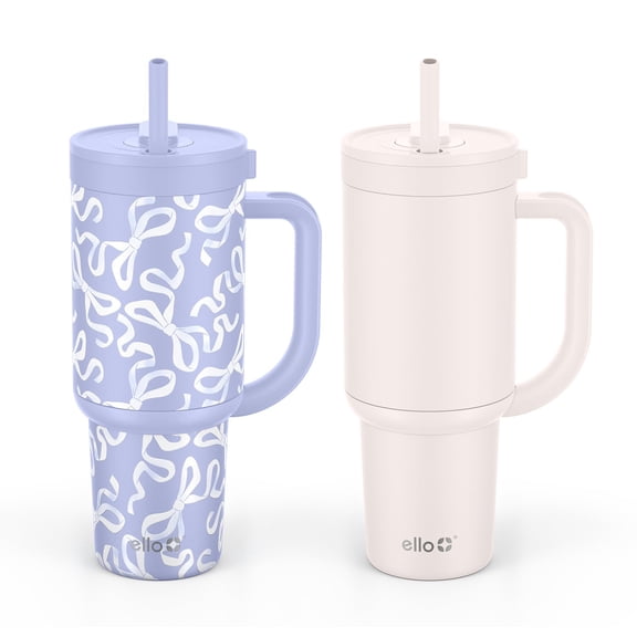 Ello Oasis 30oz Stainless Steel Tumbler with Handle, 100% Leakproof, 2-Pack