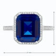 thumbnail image 3 of Lab Created Emerald Cut Gemstone and Diamond Ring in Sterling Silver, 3 of 4
