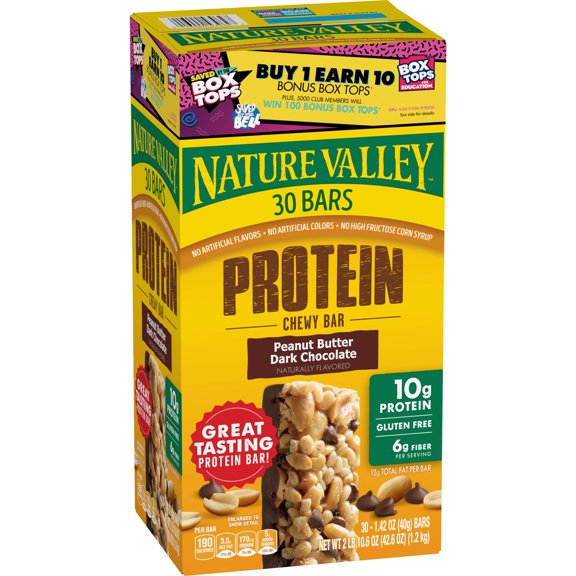 Nature Valley Peanut Butter Dark Chocolate Protein Chewy Bars, 30 ct.