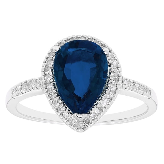 Pear Cut Lab Created Gemstone & 0.19 CT. T.W. Diamond Ring in 14K Gold