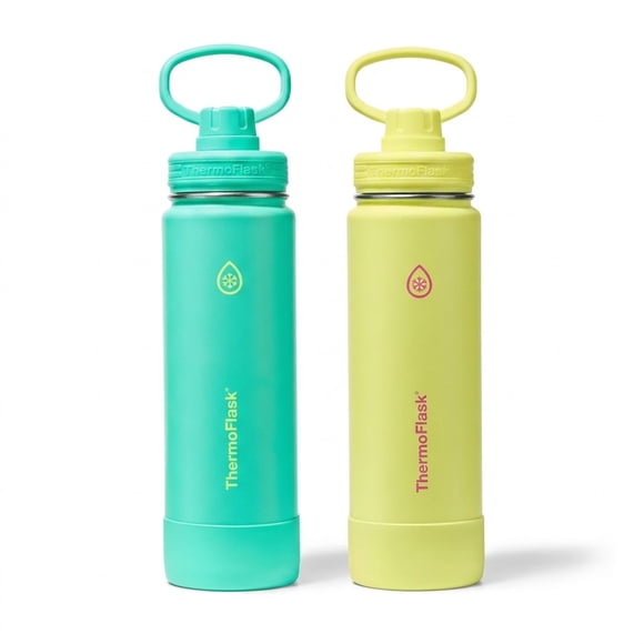 ThermoFlask 2-Pack Stainless Steel 24 oz Insulated Water Bottles with Spout Lid