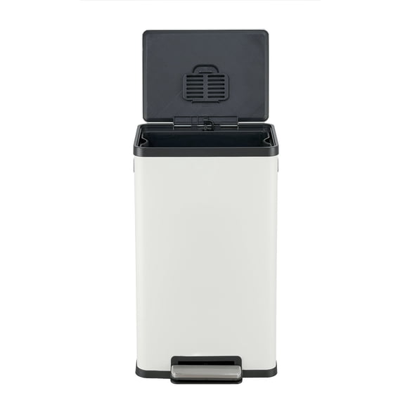 Simpli-Magic 50 Liter / 13.2 Gallon Step Trash Can with Soft-Close Lid, Hands-Free Foot Pedal, Built-In Odor Filter, Smudge Resistant Finish for Kitchen, Office, Dorm, Multiple Colors