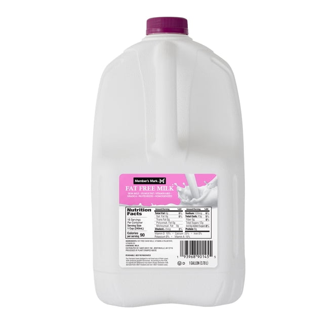 Member's Mark Fat Free Skim Milk, 1 gal.