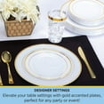 thumbnail image 4 of Tableluxe Premium Disposable Round White with Gold Trim Plastic Plates, 7" & 10", 48 ct., 4 of 6