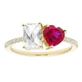 thumbnail image 1 of Lab Created Ruby & White Sapphire Diamond Ring in 14K Gold, 1 of 6