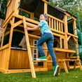 thumbnail image 3 of KidKraft Adventure Bend Wooden Swing Set with Three Slides, 3 of 19