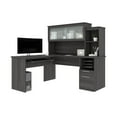 thumbnail image 3 of Bestar Dayton 65W L-Shaped Desk with Hutch In Bark Grey, 3 of 4