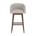 thumbnail image 3 of HH2 Home Upholstered Barrel Back Wood Adjustable Height Swivel Bar Stool, 3 of 19