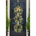 thumbnail image 1 of Member's Mark Pre-Lit Flocked Three Wreath Door Hanger, 1 of 4