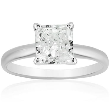 Princess Cut Solitaire Diamond Ring in 18K Gold