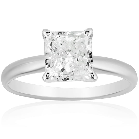 Princess Cut Solitaire Diamond Ring in 18K Gold