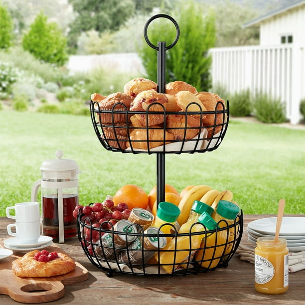 【Thomas Russell & Co】 ビクトリアンのフルーツスタンド Member's Mark 2-Tiered Wrought Iron Fruit Stand - Samsclub.com