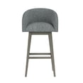 thumbnail image 3 of HH2 Home Upholstered Barrel Back Wood Adjustable Height Swivel Bar Stool, 3 of 19