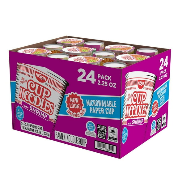 Nissin Cup Noodles, Shrimp Flavor, 2.25 oz., 24 pk.