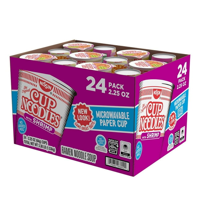 Nissin Cup Noodles, Shrimp Flavor, 2.25 oz., 24 pk.