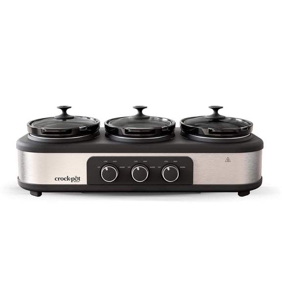 Crock-Pot Trio 3-Piece Stainless Steel Slow Cooker & Food Warmer