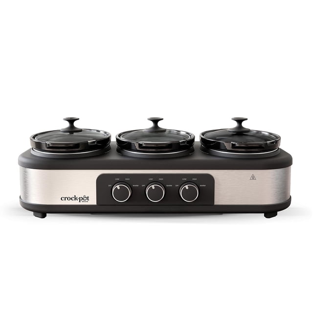 Crock-Pot Trio 3-Piece Stainless Steel Slow Cooker & Food Warmer