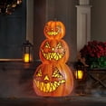thumbnail image 3 of Member's Mark Pre-Lit Flickering Jack-O-Lanterns, Set of 3, 3 of 7