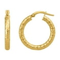 thumbnail image 2 of Diamond Cut Hoop Earrings in 14K Gold, 2 of 4