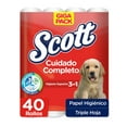 thumbnail image 1 of Scott Cuidado Completo Triple Sheet Bath Tissue Paper, 40 ct., 190 sheets/roll, 1 of 9