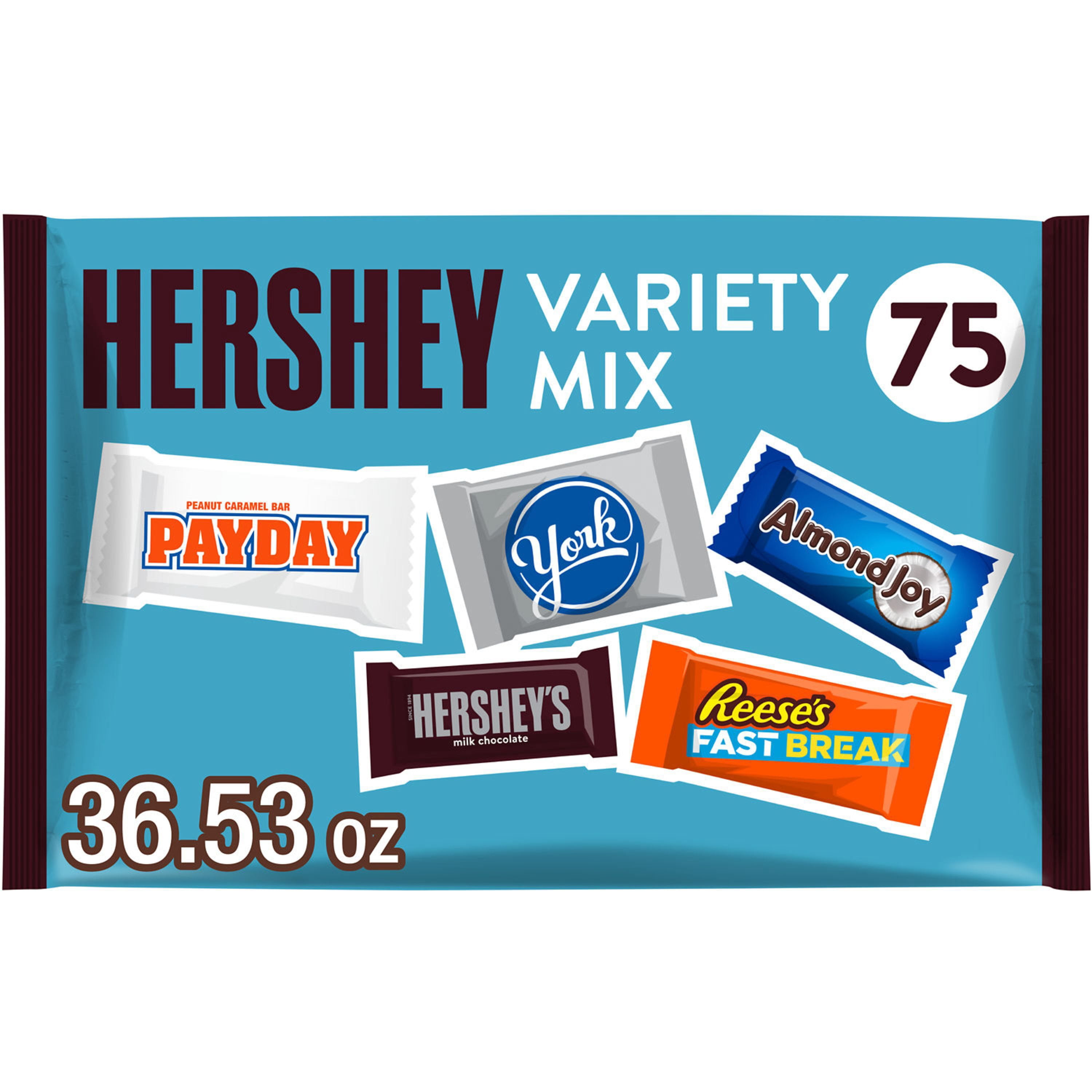 HERSHEY'S Variety Mix Candy Assortment, 36.53oz., 75 pcs.