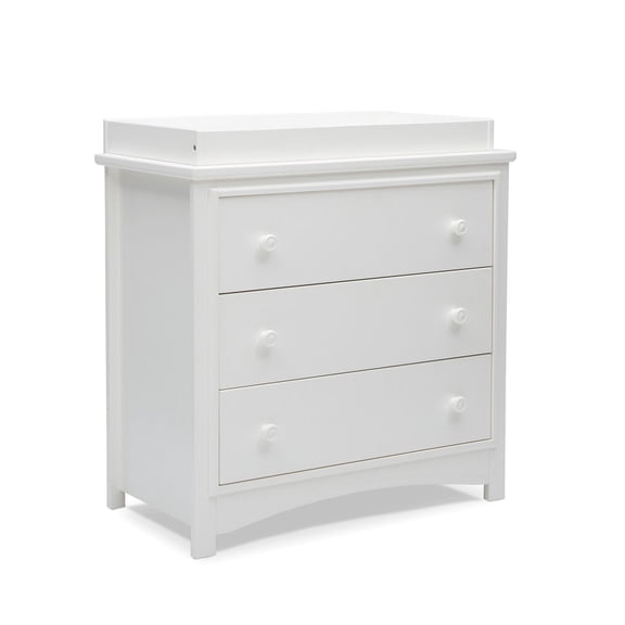 Delta Children Perry 3 Drawer Dresser with Changing Top and Interlocking Drawers, Choose Color