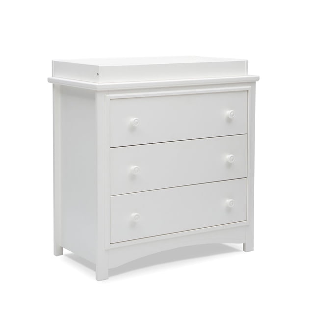 Delta Children Perry 3 Drawer Dresser with Changing Top and Interlocking Drawers, Choose Color
